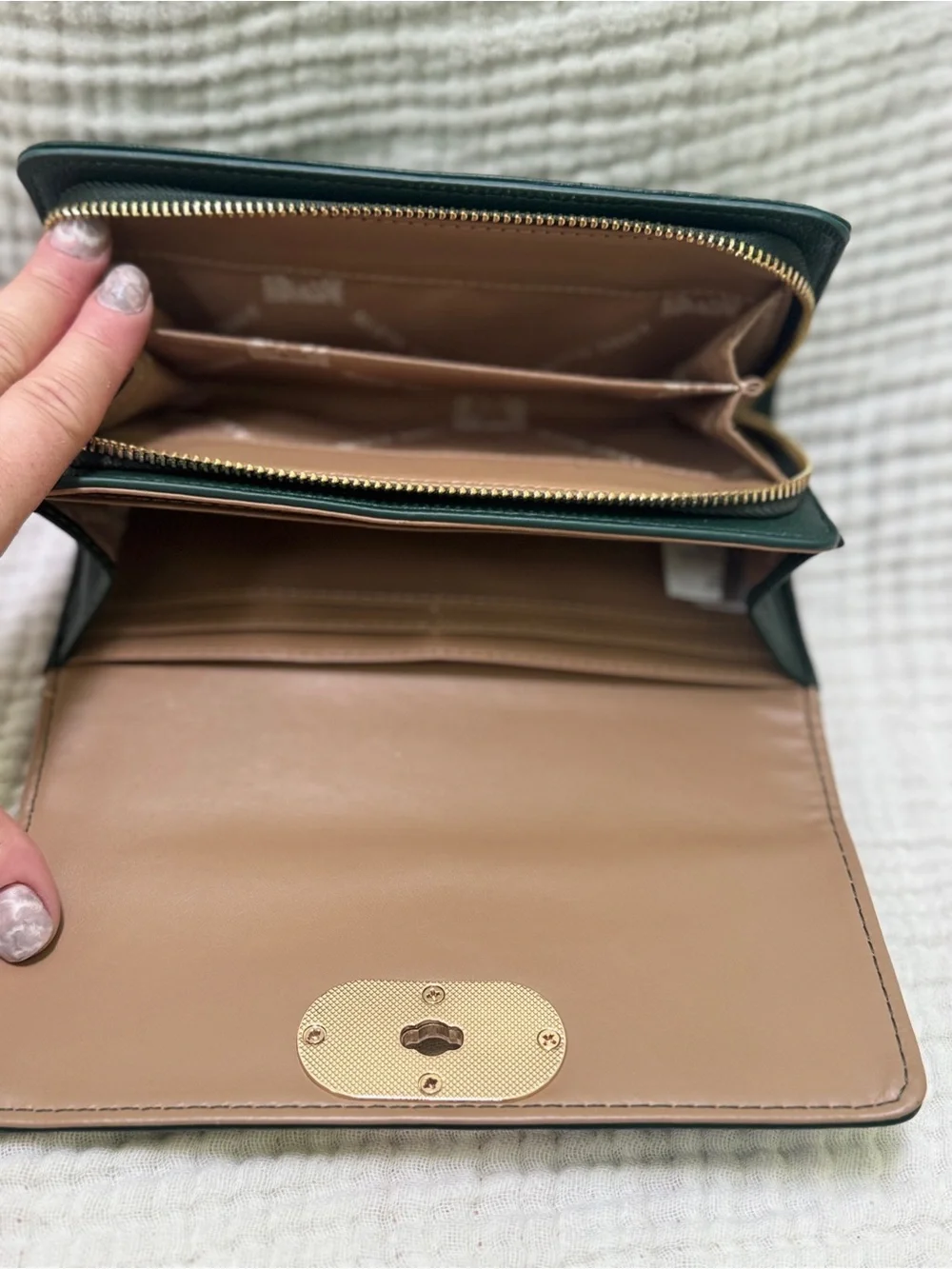Anne Klein structured leather